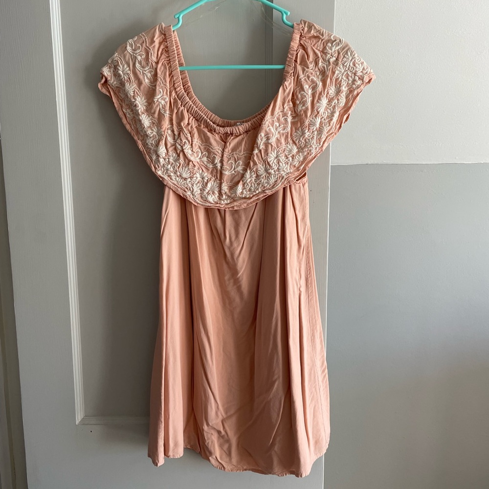 Muted Embroidered pink dress, medium